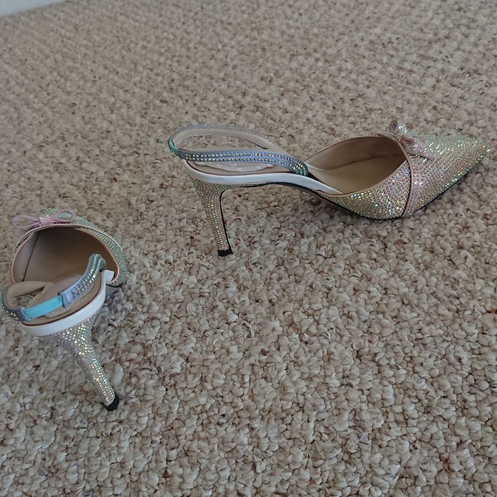 Rene Caovilla crystal embellished bow slingbacks size 36 - Picture 6 of 16